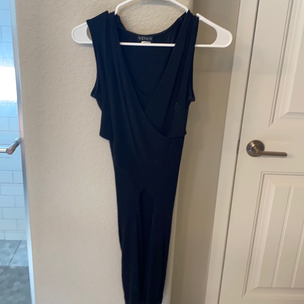 Black VENUS knit wrap dress size large